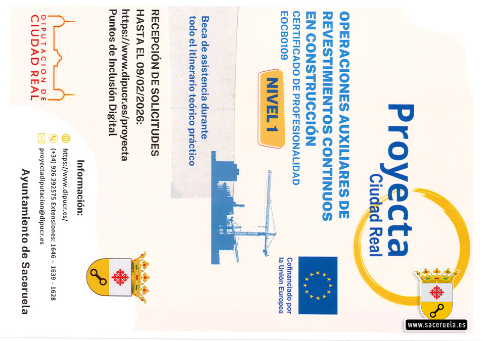 CARTEL OPERACIONES AUXLIARES DE REVESTIMIENTOS CONTINUOS EN CONSTRUCCIÓN (PROYECTA CIUDAD REAL)